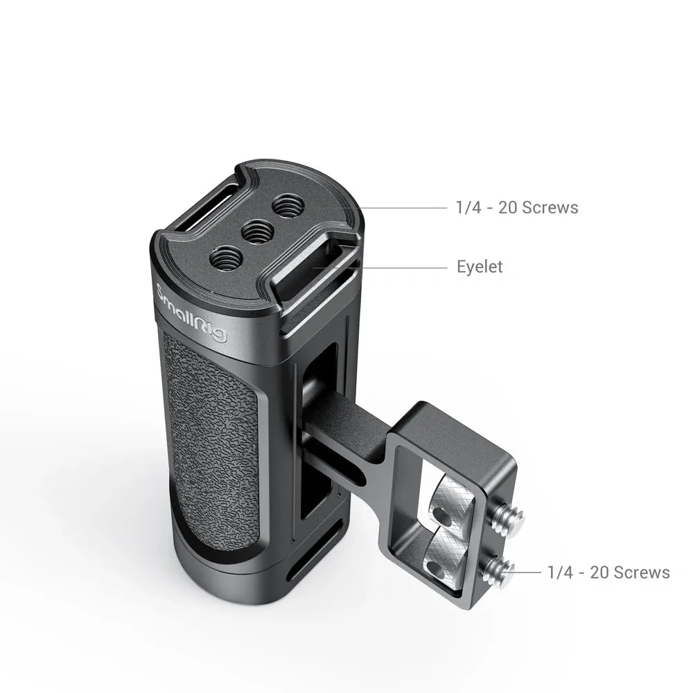 Mini Mango Lateral SmallRig con Doble Montaje de Tornillo 1/4" – Agarre Ergonómico para Jaulas de Cámara