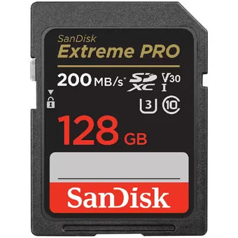 Memoria SanDisk Extreme Pro 128GB SDXC – Profesional, 200MB/s, Clase V30 para Video 4K UHD