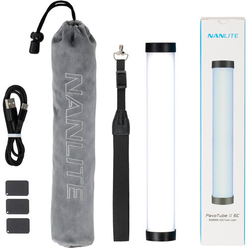 Tubo LED Nanlite PavoTube II 6C RGBWW – Luz de Tubo Portátil con Batería e Imanes Integrados