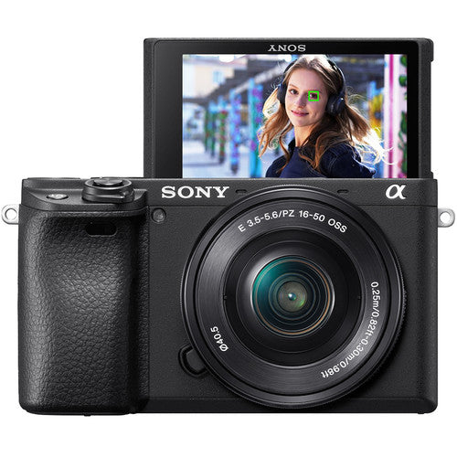 Sony a6400 4K Cámara Mirrorless Con Lente 16-50mm f/3.5-5.6 + Memoria 64Gb de 100Mb/s + Bolso