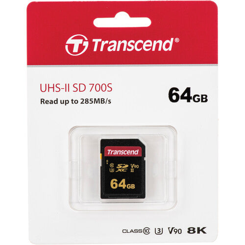 Memoria Transcend 64GB SDXC UHS-II V90 – Tarjeta Profesional para Video 8K y Ráfagas de Alta Velocidad