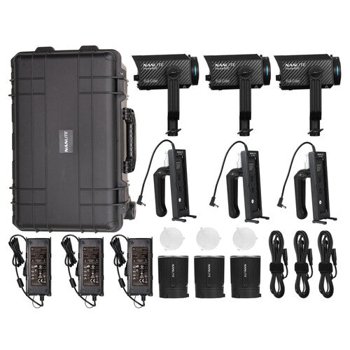 Kit de 3 Luces Nanlite Forza 60C RGBAC – Sistema de Iluminación Profesional a Color con Maleta Rígida y Accesorios