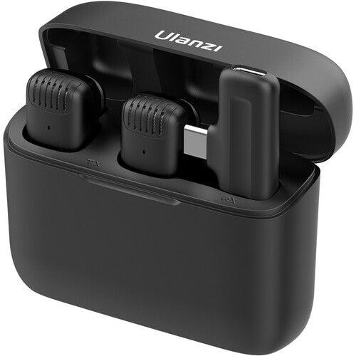 Sistema de Micrófonos Inalámbricos Ulanzi J12 USB-C – Audio Dual para Android y iPhone 15/16 con Estuche de Carga