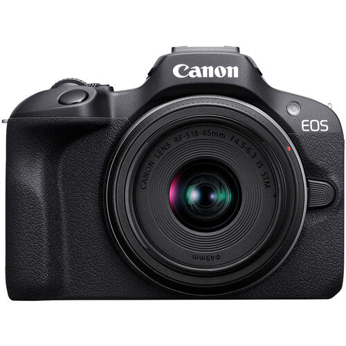 Cámara Canon EOS R100 Mirrorless – Sensor APS-C de 24.1 MP, Video 4K y Lente RF-S 18-45mm f/4.5-6.3 IS STM