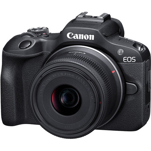 Cámara Canon EOS R100 Mirrorless – Sensor APS-C de 24.1 MP, Video 4K y Lente RF-S 18-45mm f/4.5-6.3 IS STM