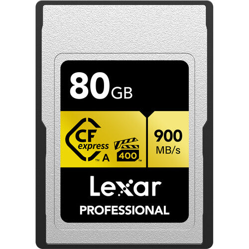 Lexar Memoria CFexpress Type A Lexar 80GB Professional GOLD | Cámara Full Frame/APS-C con 4K – AF Ojo | Estabilización – EOA Tecnología