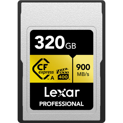Lexar Memoria Lexar Professional CFexpress type A 320GB Gold | Cámara Full Frame/APS-C con 4K – AF Ojo | Estabilización – EOA Tecnología
