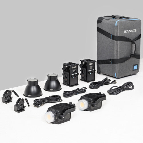 Nanlite Forza 300 II (Kit de 2 Luces) – Foco LED Profesional de 300W Luz de Día con Maleta de Transporte