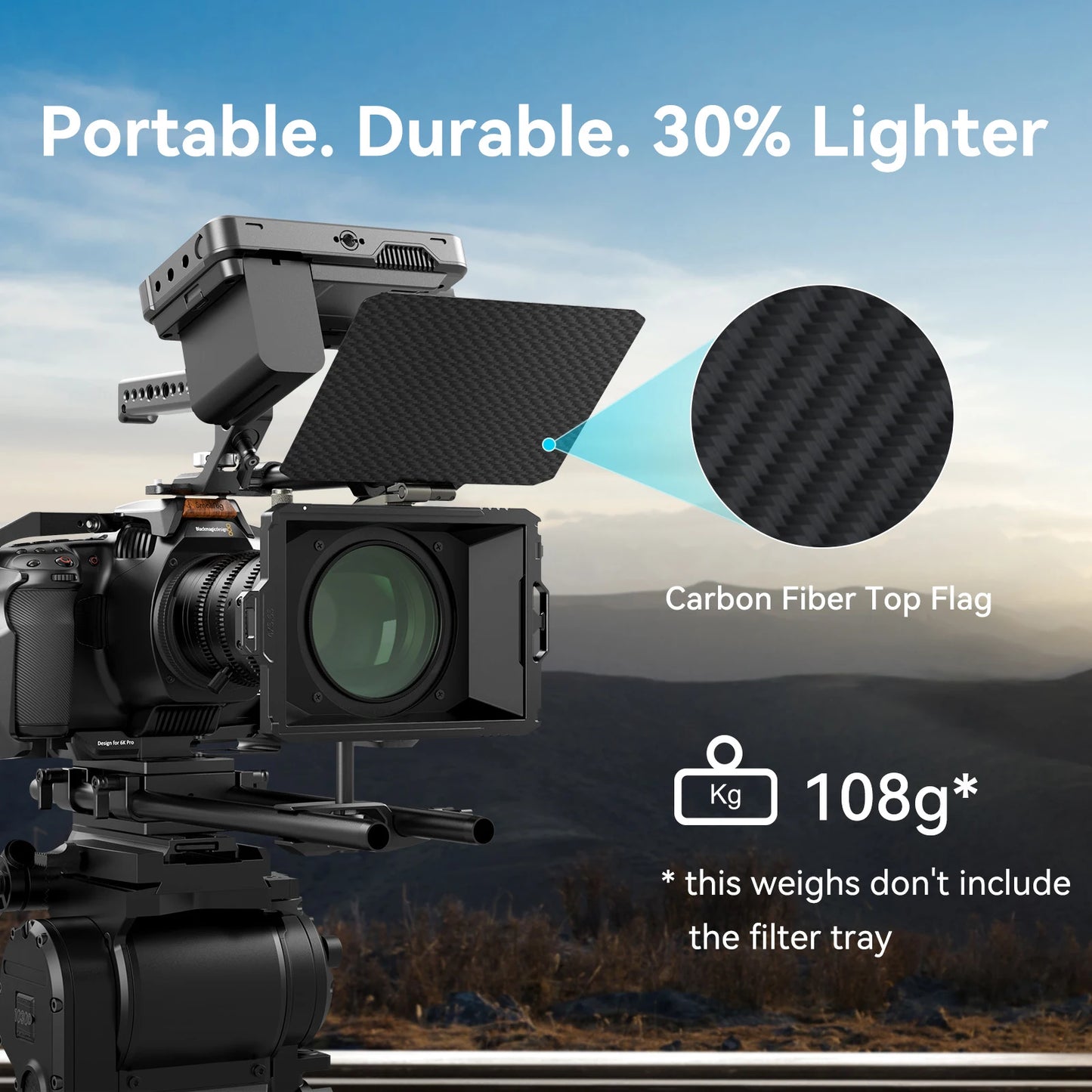 Mini Matte Box Lite - Sistema de Control de Luz y Soporte de Filtros para Video Profesional