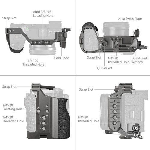Kit de Jaula de Protección de Liberación Rápida HawkLock SmallRig 5060 para Sony Alpha 6700 | Armazón de Cine Profesional de Alta Velocidad
