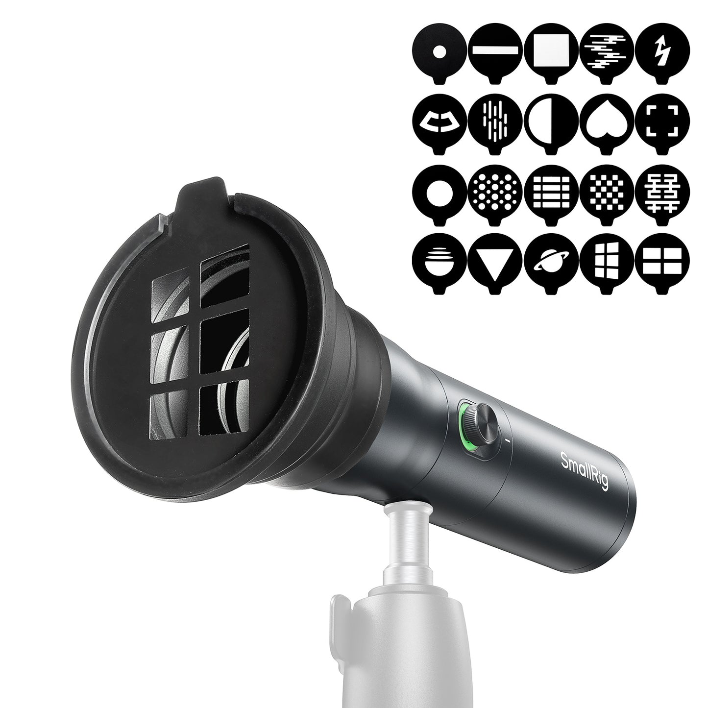 Linterna Fotográfica LED SmallRig RF 10C | Luz de Video Portátil con Filtros Gobo