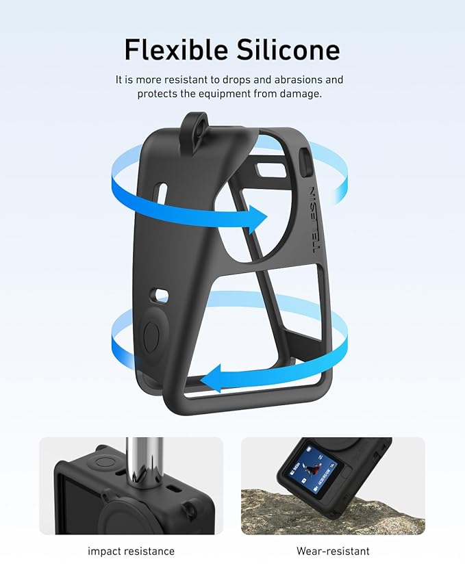 Funda de Silicona Telesin con Tapa de Lente para DJI Osmo Action 6 | Protección Integral