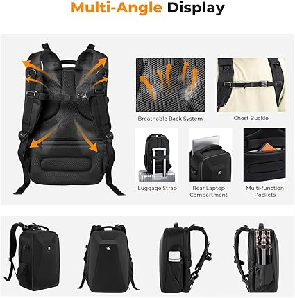 Mochila K&F Concept para Cámara | Maleta Rígida Impermeable con Compartimento Fotográfico – EOA Tecnología