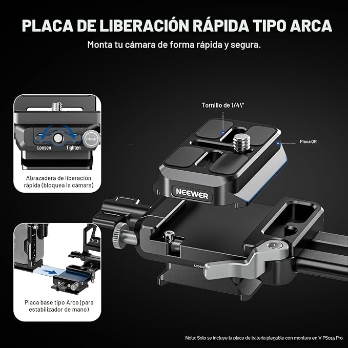 Placa de Batería V Mount en Forma de L Ligera Neewer | Soporte de Alimentación Profesional