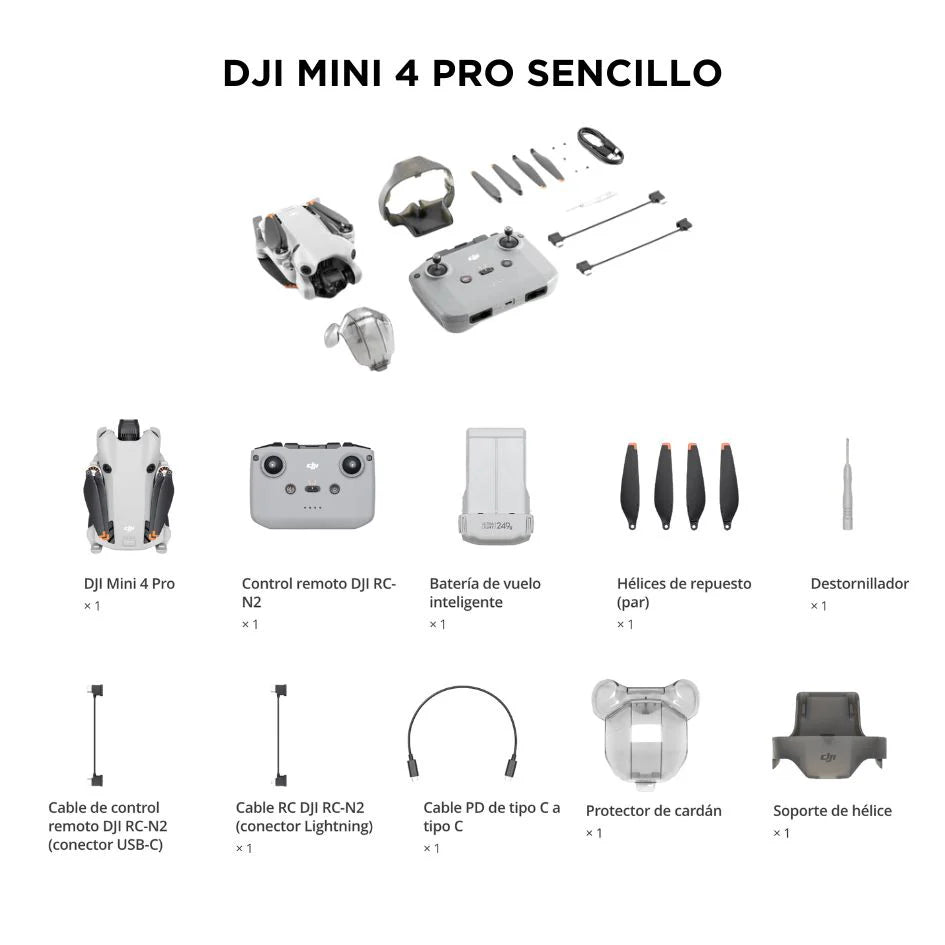 Drone DJI Mini 4 Pro (DJI RC-N2) | 4K HDR, Sensor 1/1.3”, Detección Omnidireccional – EOA Tecnología | Dron Video 4K Estable – Modos Inteligentes | Larga Autonomía – EOA Tecnología