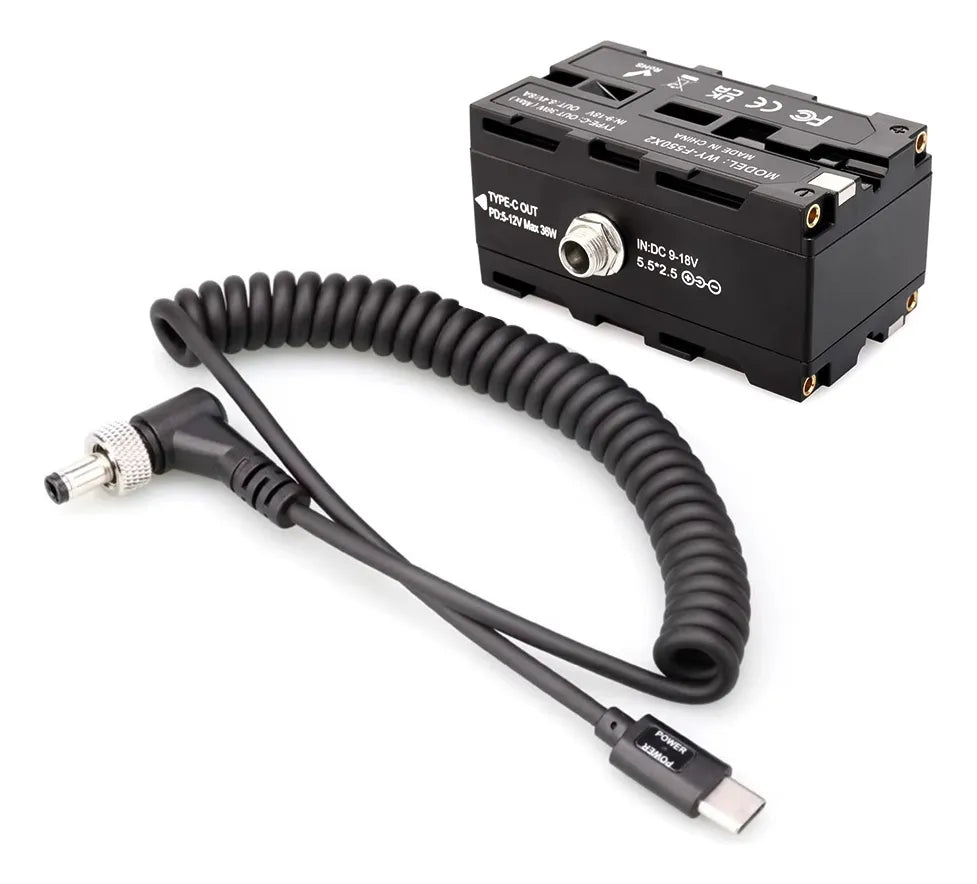 Adaptador de Batería NP F a D Tap y USB | Cargador y Distribuidor de Energía Multifuncional