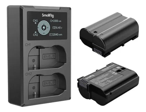 Kit de 2 Baterías EN-EL15c con Cargador Doble LCD – SmallRig 3820B