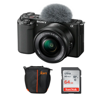 Sony ZV-E10 4K Cámara Mirrorless | Lente 16-50mm f/3.5-5.6 | Memoria 64GB 100Mb/s | Bolso incluido
