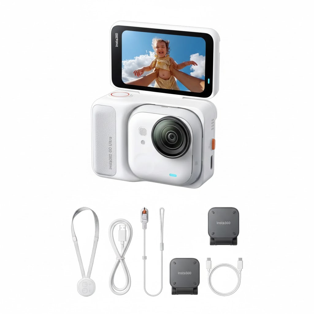 Insta360 GO Ultra – Rendimiento Profesional en Tamaño Miniatura con Action Pod (White)