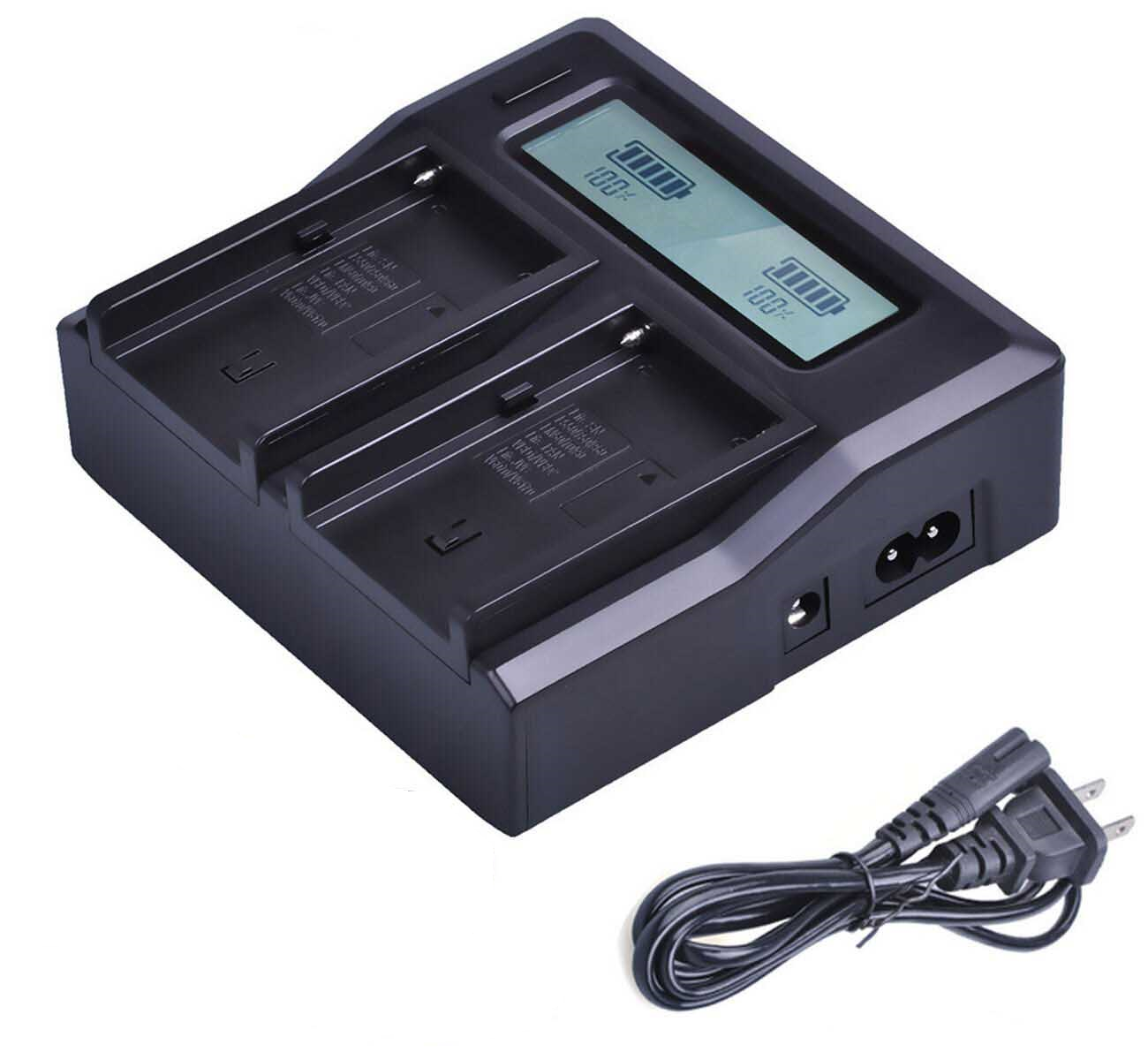Cargador Doble con Pantalla LCD para Sony NP-F550 / NP-F750 / NP-F970