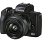 Cámara Canon EOS M50 Mark II Mirrorless Kit 15-45mm IS STM – Sensor de 24.1 MP, Video 4K, Dual Pixel AF y Conectividad para Streaming