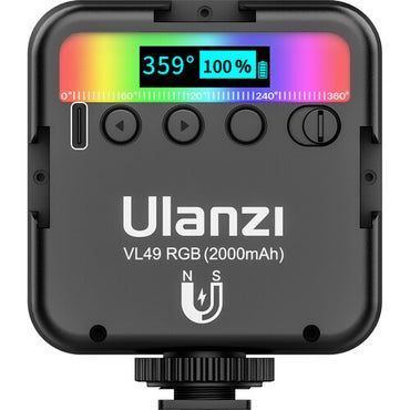 Luz LED Ulanzi VL49 RGB Multicolor – Mini Panel Profesional 2500K-9000K con Batería Integrada