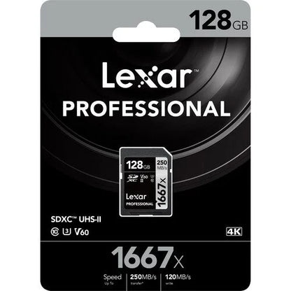 Memoria SD Lexar Professional Silver Pro de 128gb V60 | Tarjeta de Alta Velocidad V60