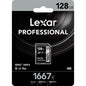 Memoria SD Lexar Professional Silver Pro de 128gb V60 | Tarjeta de Alta Velocidad V60