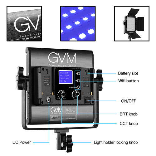 Panel de Iluminación LED GVM 800D RGB Video Light