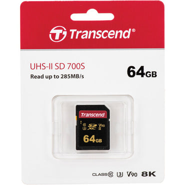 Memoria Transcend 64GB SDXC UHS-II V90 – Tarjeta Profesional para Video 8K y Ráfagas de Alta Velocidad