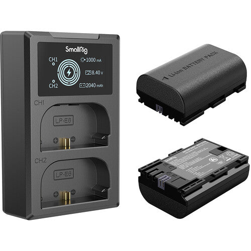Kit de 2 baterías SmallRig LP-E6NH con cargador doble