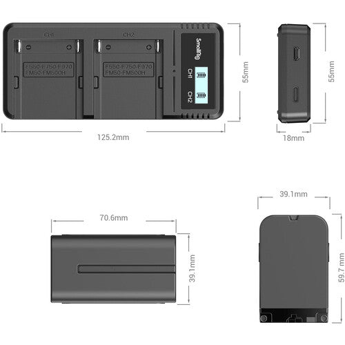 Kit de 2 baterías SmallRig NP-F970 con cargador doble