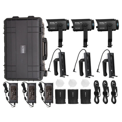 Kit de 3 Luces Nanlite Forza 60C RGBAC – Sistema de Iluminación Profesional a Color con Maleta Rígida y Accesorios