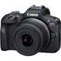 Cámara EOS R100 Mirrorless – Sensor APS-C de 24.1 MP, Video 4K y Lente RF-S 18-45mm f/4.5-6.3 IS STM