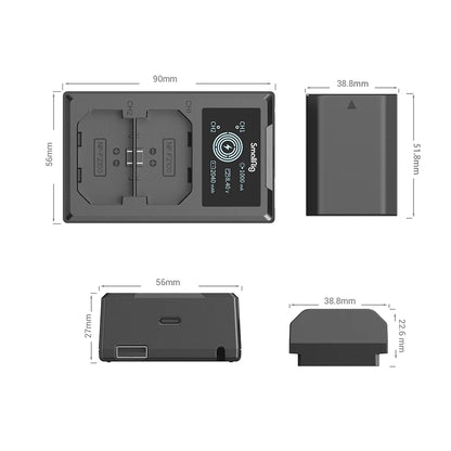 Kit de Baterías y Cargador SmallRig NP FZ100 para Cámaras Sony | Energía Profesional Ininterrumpida
