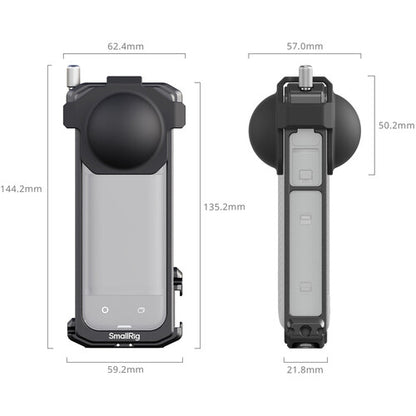 Marco Protector de Metal SmallRig para Insta360 X4 | Jaula de Aluminio Premium