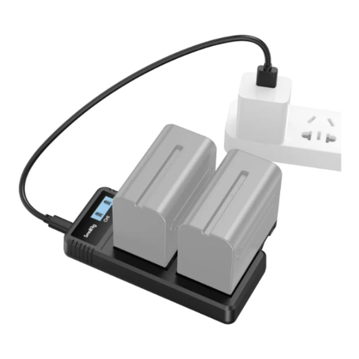 Cargador Dual Inteligente para Baterías Serie Sony NP F | Estación de Carga Rápida con Pantalla LCD