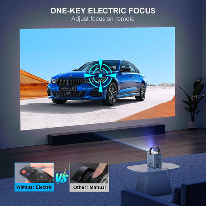 Proyector Portátil WiMiUS P61 Pro | Cine en Casa Compacto con Enfoque Eléctrico