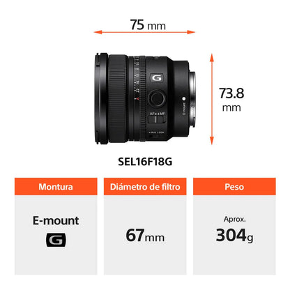 Lente Sony 16mm f1.8g