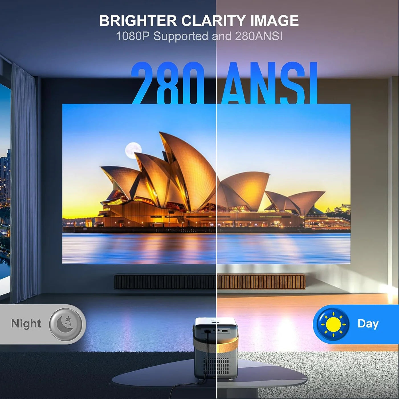 Proyector Portátil WiMiUS P61 Pro | Cine en Casa Compacto con Enfoque Eléctrico