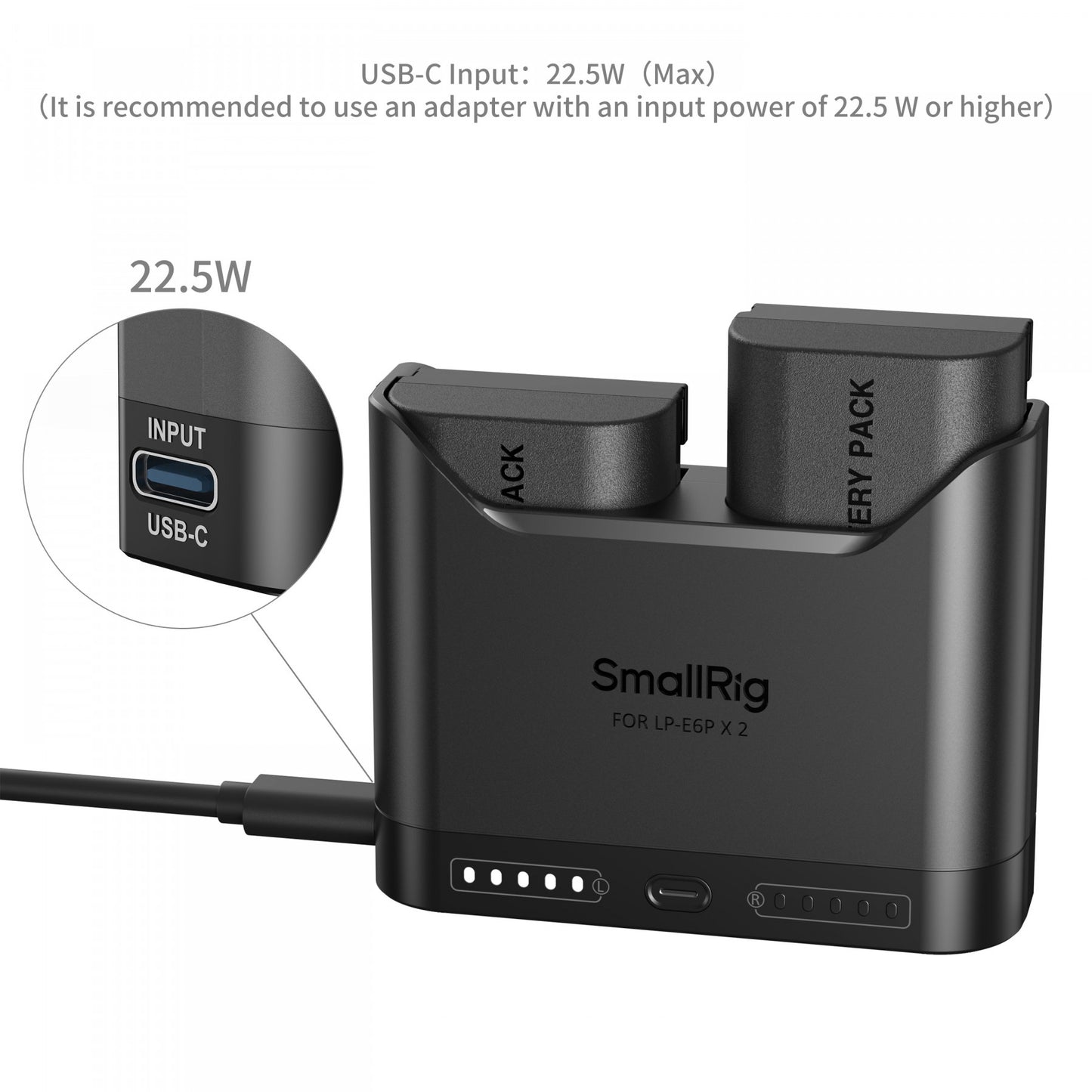 Kit de Baterías y Cargador SmallRig LP E6P para Cámaras Canon | Energía Profesional de Alto Rendimiento
