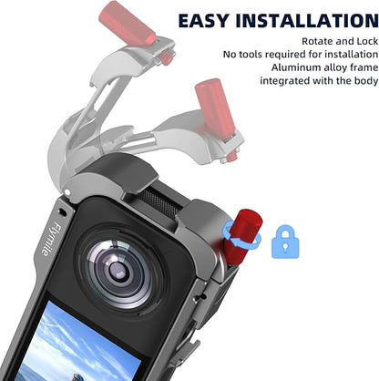 Marco Protector de Metal Flymile para Insta360 X5 | Jaula de Aluminio Premium