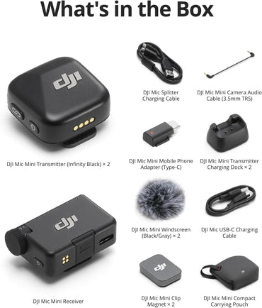 DJI Mic Mini Combo (2 TX + 1 RX) | Micrófono Inalámbrico Ultra Ligero Profesional