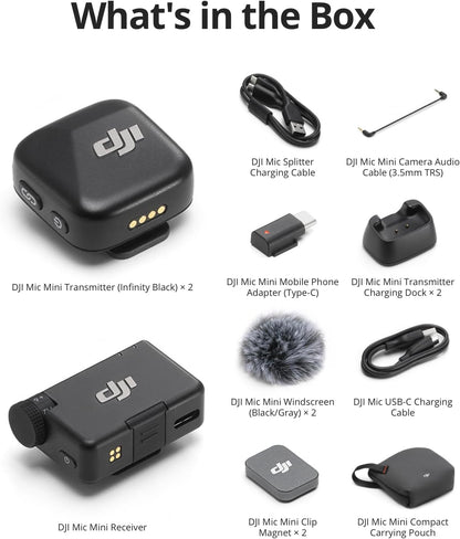 DJI Mic Mini Combo (2 TX + 1 RX) | Micrófono Inalámbrico Ultra Ligero Profesional