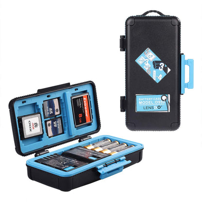 LENSGO Estuche Rígido para 3 Baterías y Tarjetas de Memoria – Resistente al Agua