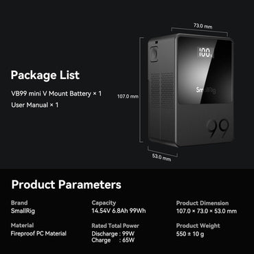 SmallRig V99 SE mini V Mount Battery