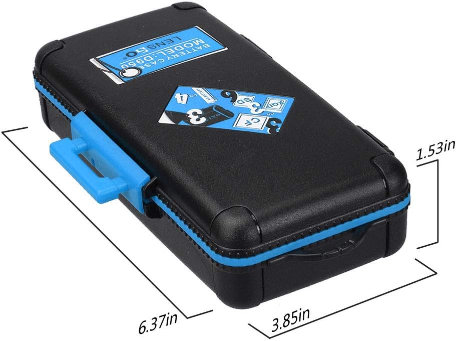LENSGO Estuche Rígido para 3 Baterías y Tarjetas de Memoria – Resistente al Agua
