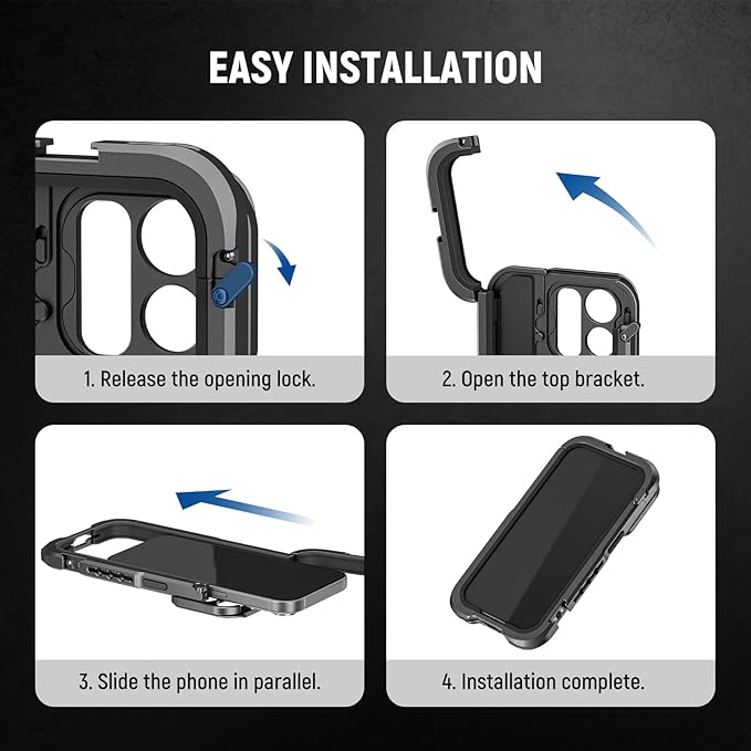 Jaula de Protección Neewer para Celular iPhone 15 Pro y iPhone 15 Pro Max | Armazón de Video y Cine Móvil