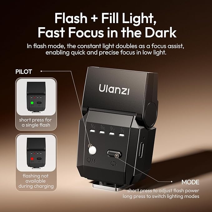 Mini flash Portátil Ulanzi SL03 Spark Lite | Sistema de Iluminación Compacto para Fotografía y Video