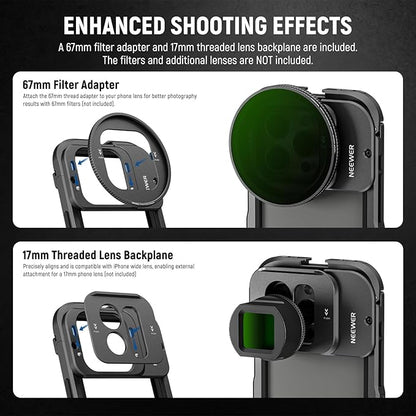 Jaula de Protección Neewer para Celular iPhone 15 Pro y iPhone 15 Pro Max | Armazón de Video y Cine Móvil